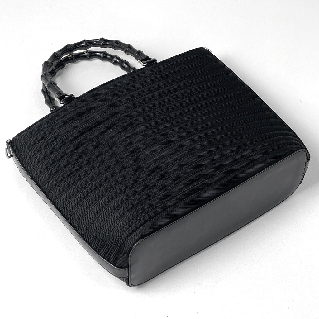 グッチ バンブー トートバッグ 2WAY ショルダーバッグ トートバッグ キャンバス ブラック 0001705 レディース 【中古】brbag