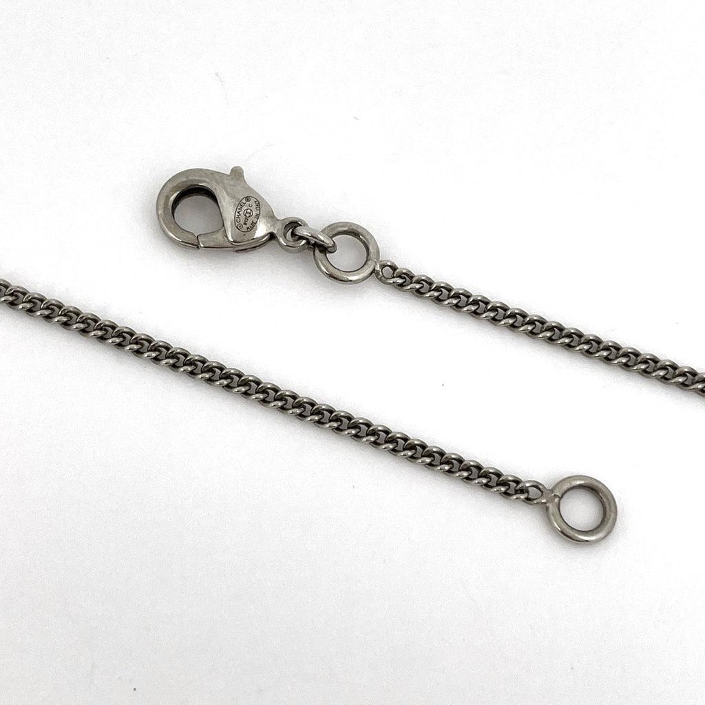 シャネル ココマーク ラインストーン ネックレス CC ネックレス シルバーメッキ シルバー レディース 【中古】bracc
