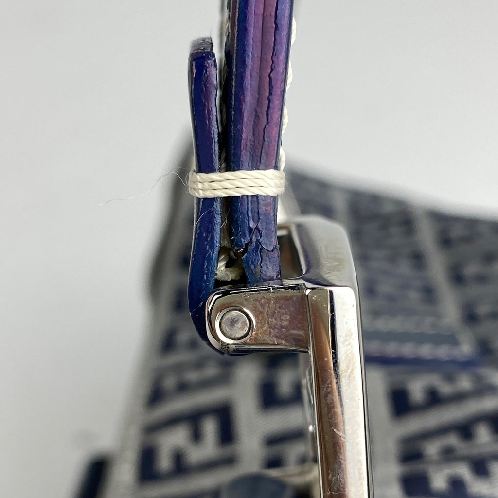 フェンディ ズッカ柄 ハンドバッグ トートバッグ ハンドバッグ キャンバス ネイビー 26793 レディース 【中古】brbag