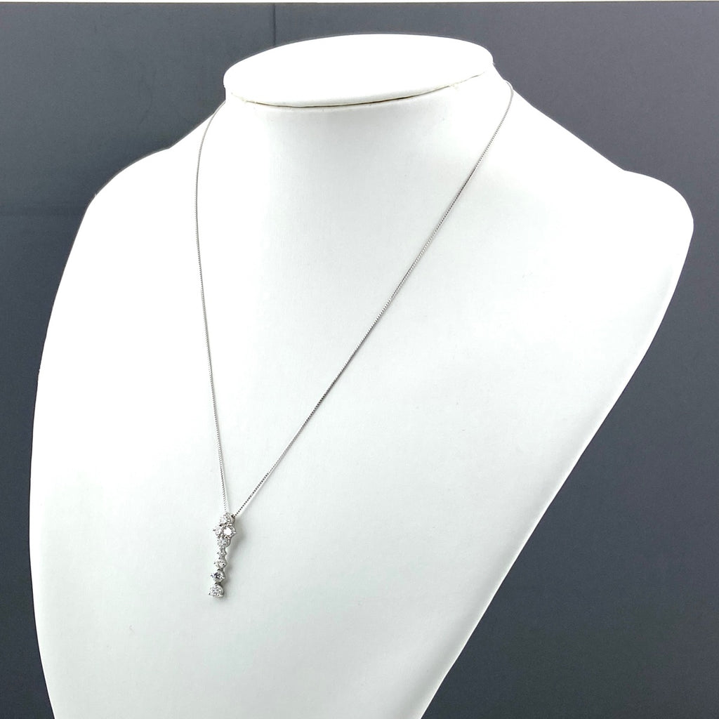 メレダイヤ デザインネックレス プラチナ ペンダント ネックレス Pt900 Pt850 ダイヤモンド レディース 【中古】nbjwl
