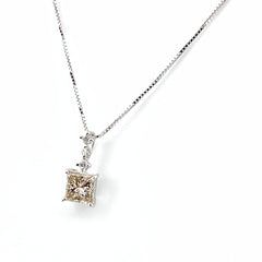 ダイヤモンド デザインネックレス WG ホワイトゴールド ペンダント ネックレス K18 WG ダイヤモンド レディース 【中古】nbjwl