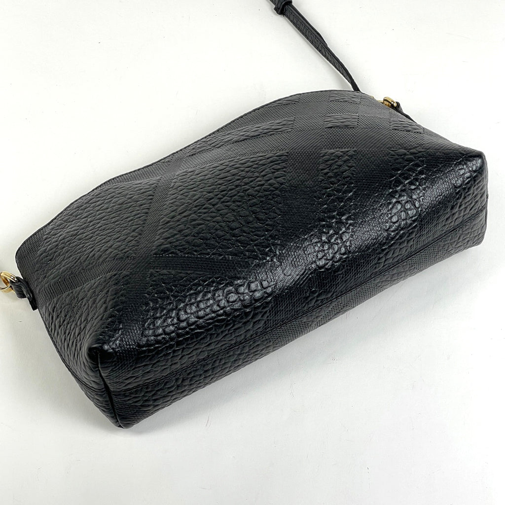 バーバリー ロゴ ショルダーバッグ 斜め掛け ショルダーバッグ レザー ブラック レディース 【中古】brbag