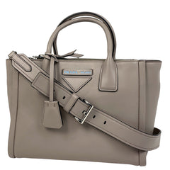 プラダ ロゴ ハンドバッグ 2WAY ショルダーバッグ ハンドバッグ レザー グレージュ 1BA175 レディース 【中古】brbag