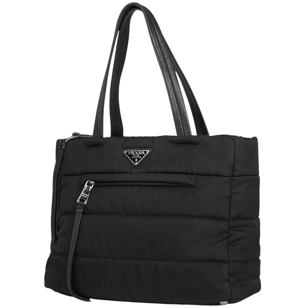 プラダ ロゴプレート トートバッグ ハンドバッグ トートバッグ ナイロン ネロ(ブラック) レディース 【中古】brbag