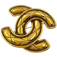 シャネル ココマーク ブローチ マトラッセ ブローチ GP ゴールド レディース 【中古】bracc