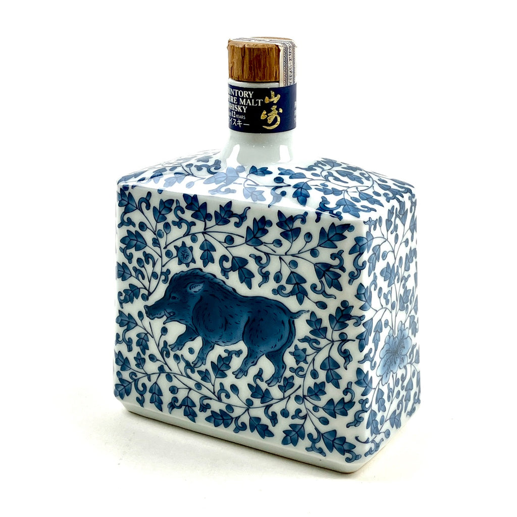 【東京都内限定お届け】 サントリー SUNTORY 山崎 12年 染付牡丹唐草亥絵 陶器 600ml 国産ウイスキー 【古酒】liqbb