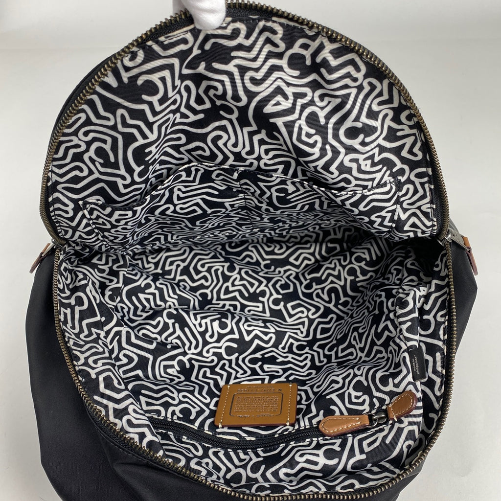 コーチ ロゴ リュックサック キースヘリング バックパック デイパック リュック ナイロン ブラック F11939 レディース 【中古】brbag