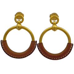 エルメス ループ ピアス フープ スイング ピアス ヴォーバレニア メタル フォーブ(ブラウン) レディース 【中古】bracc