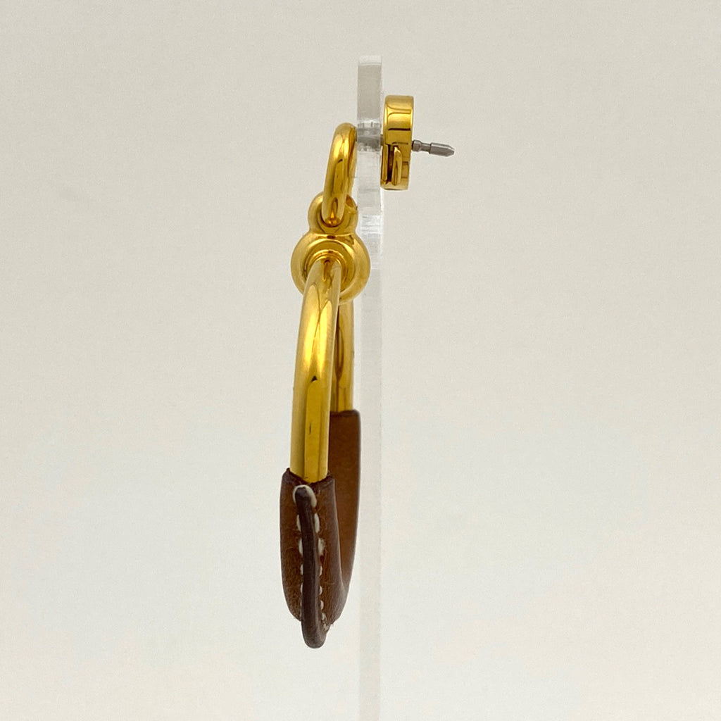 エルメス ループ ピアス フープ スイング ピアス ヴォーバレニア メタル フォーブ(ブラウン) レディース 【中古】bracc