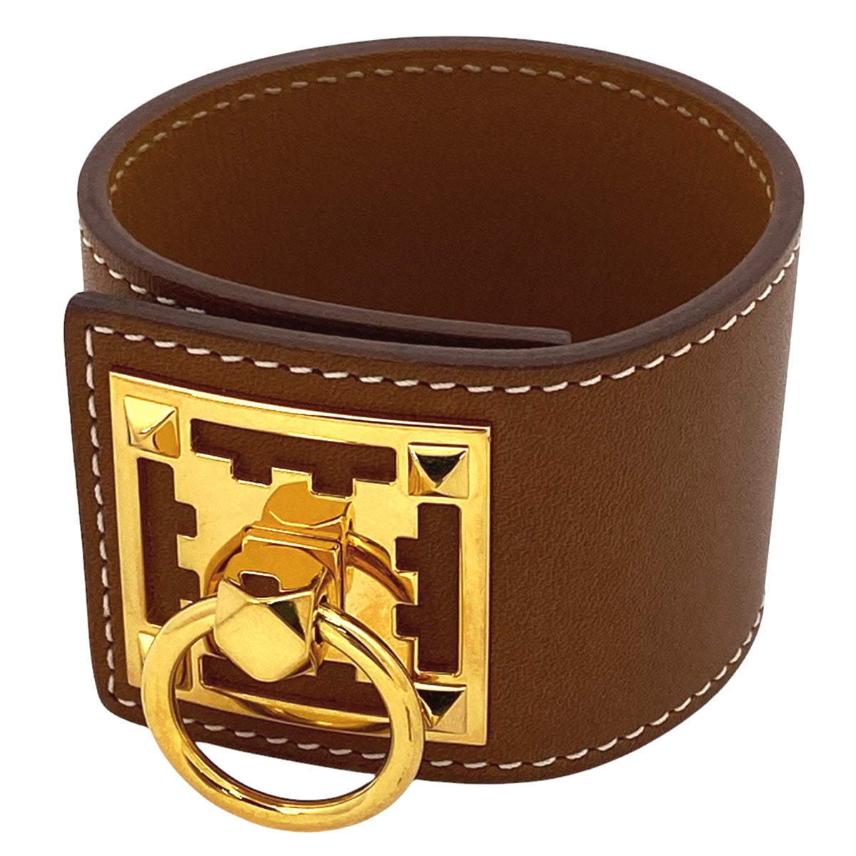 【定番】HERMES レザーバングル　ブレスレット　セリエ　ブラウン 在庫一掃】 エルメス クレノー ブレスレット バングル ブレスレット