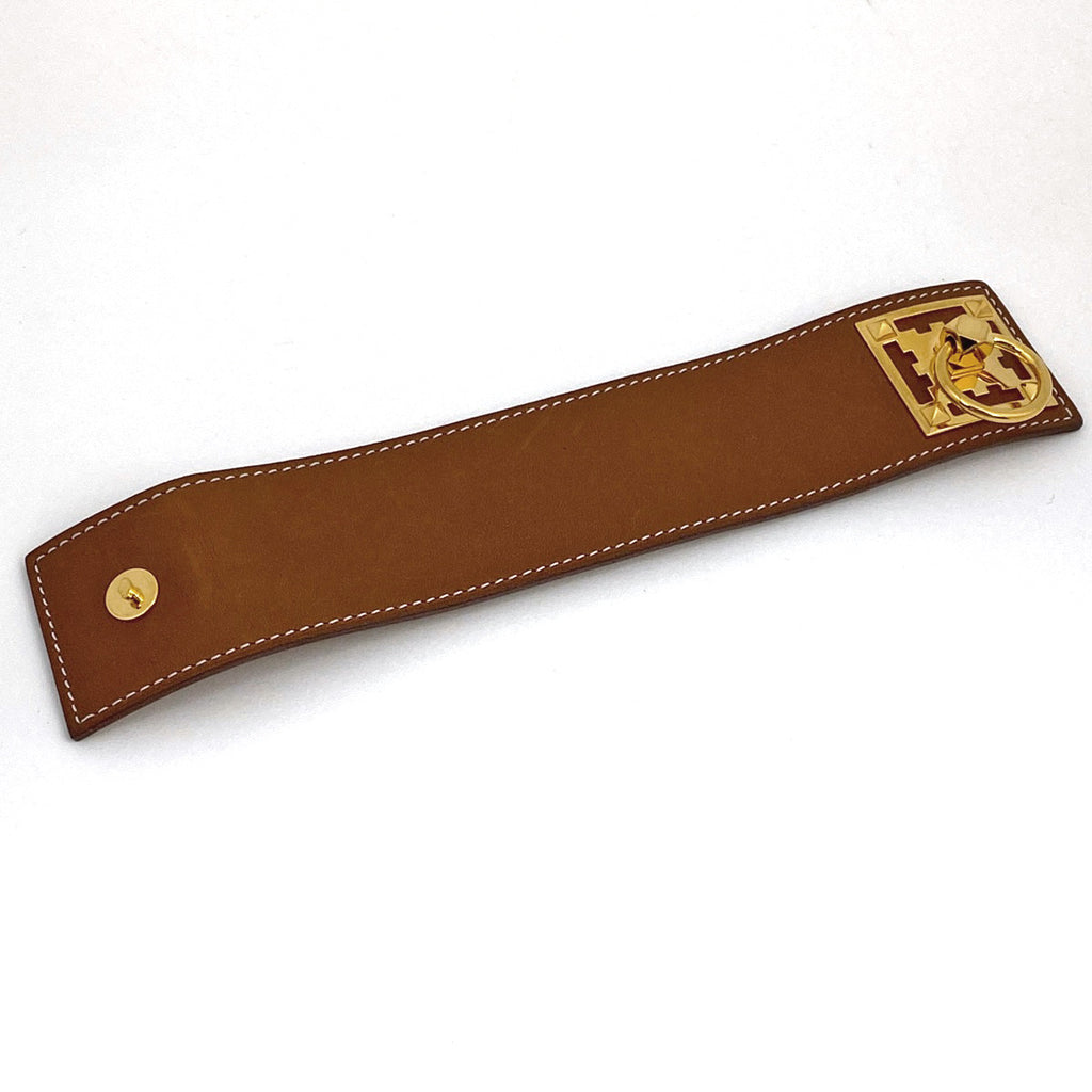 エルメス クレノー ブレスレット バングル ブレスレット レザー ブラウン レディース 【中古】bracc
