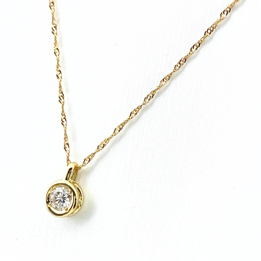 ダイヤモンド デザインネックレス YG イエローゴールド ペンダント ネックレス K18 ダイヤモンド レディース 【中古】nbjwl