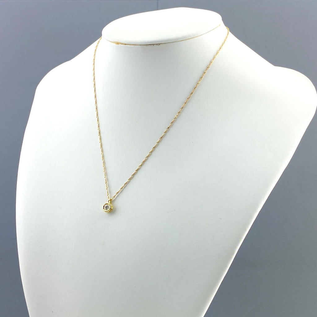 ダイヤモンド デザインネックレス YG イエローゴールド ペンダント ネックレス K18 ダイヤモンド レディース 【中古】nbjwl