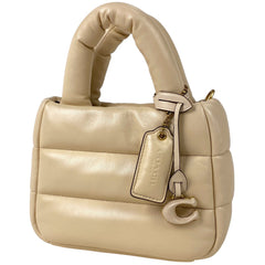 コーチ ミニ ピロー トート 2WAY ショルダーバッグ トートバッグ レザー ベージュ CL592 レディース 【中古】brbag