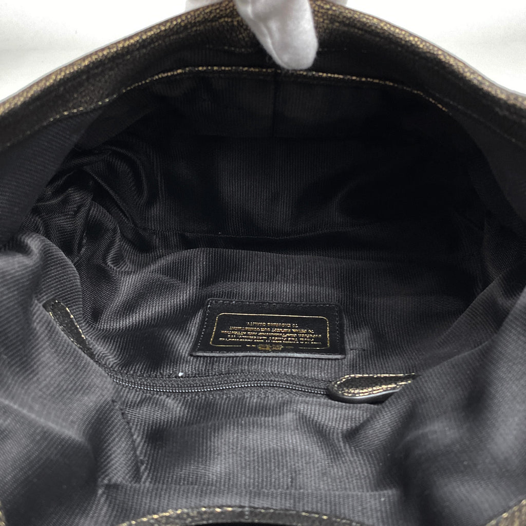 コーチ ロゴ チェーン ショルダーバッグ 2WAY クラッチバッグ レザー ブロンズ 33527 レディース 【中古】 brbag