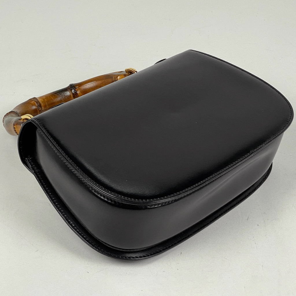 グッチ バンブー ハンドバッグ 2WAY ショルダーバッグ 竹 000460633 ハンドバッグ レザー ブラック レディース 【中古】