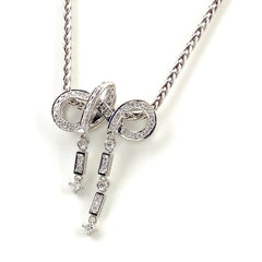 メレダイヤ デザインネックレス プラチナ WG ホワイトゴールド ペンダント ネックレス K18 WG Pt900 レディース 【中古】  nbjwl
 ラッピング可
