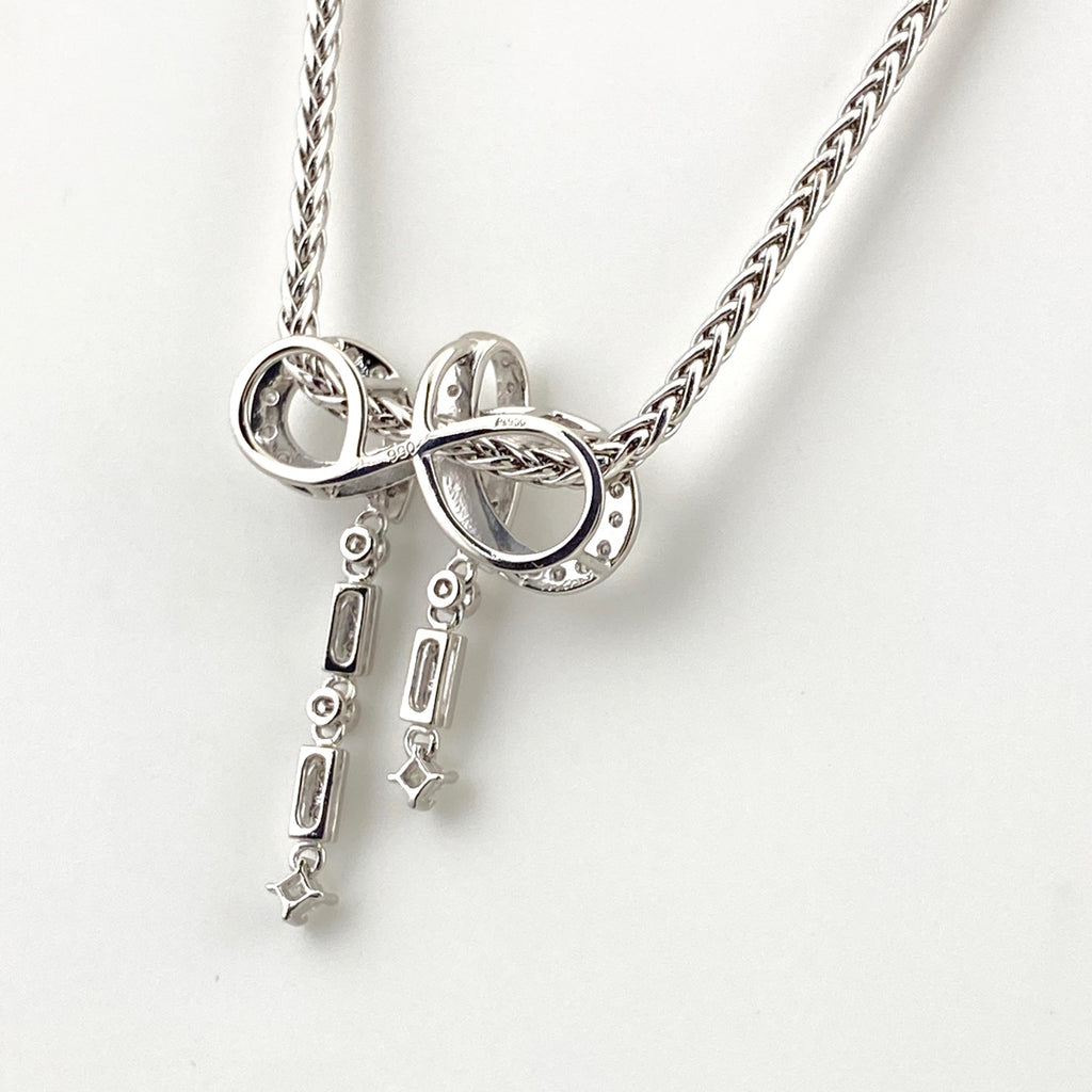 メレダイヤ デザインネックレス プラチナ WG ホワイトゴールド ペンダント ネックレス K18 WG Pt900 レディース 【中古】  nbjwl
 ラッピング可
