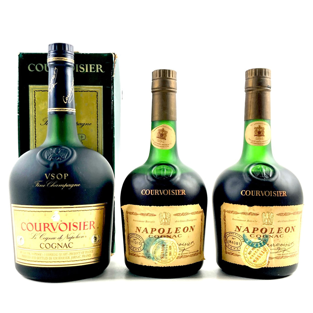 クルボアジェ Courvoisier VSOP ファインシャンパーニュ ナポレオン 旧ボトル コニャック 700ml ブランデー セット 【古酒】