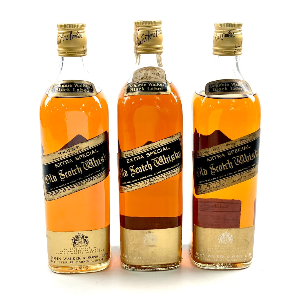 ジョニーウォーカー JOHNNIE WALKER ブラックラベル エクストラスペシャル 金キャップ スコッチ 760ml ウイスキー セット 【古酒】