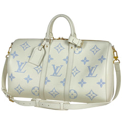 【在庫一掃】 ルイ・ヴィトン キーポル バンドリエール 45 LV ミルキーウェイ 2WAY ショルダーバッグ ボストンバッグ モノグラムアンプラント ラテホワイト キャンディブルー M46974 レディース 【中古】 brbag