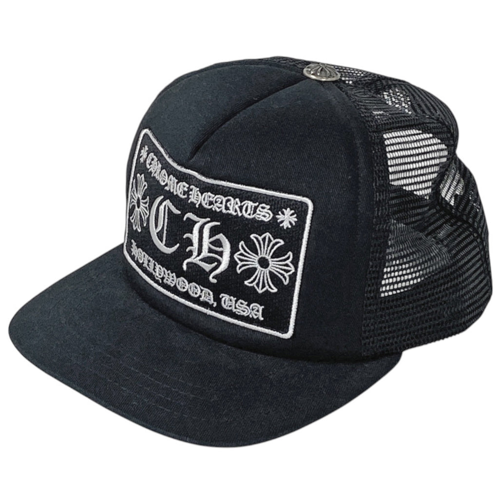 クロムハーツ ロゴ メッシュ キャップ トラッカー 帽子 キャップ ブラック メンズ 【中古】brapp