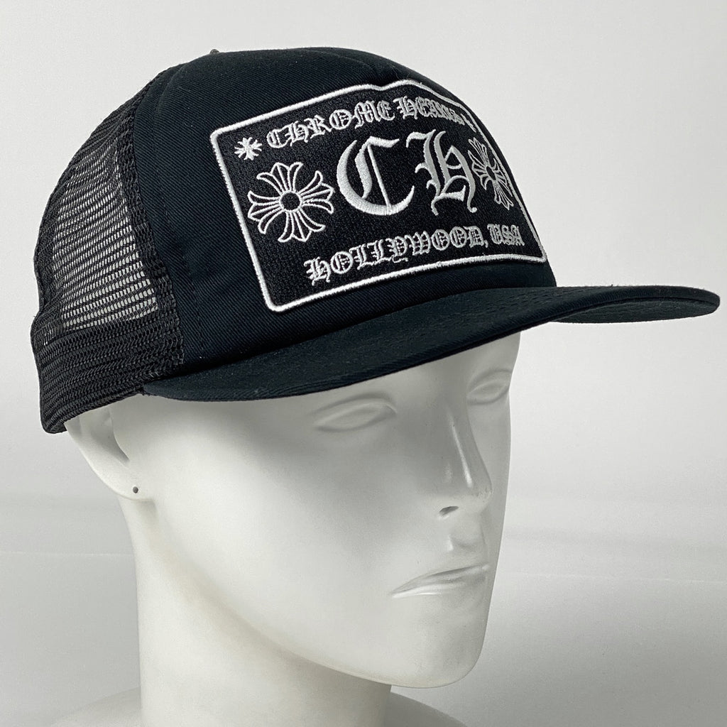クロムハーツ ロゴ メッシュ キャップ トラッカー 帽子 キャップ ブラック メンズ 【中古】brapp