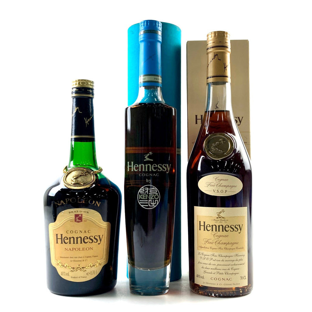 ヘネシー Hennessy ナポレオン ブラスドール 金ラベル ケンゾー VSOP スリムボトル クリアボトル コニャック 700ml ブランデー セット 【古酒】