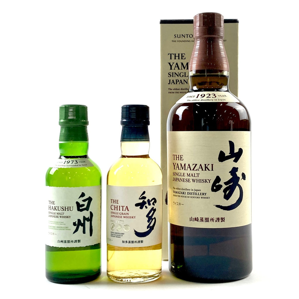 【東京都内限定お届け】サントリー SUNTORY 知多 白州 山崎 シングルグレーン ジャパニーズ 180ml ウイスキー セット 【古酒】