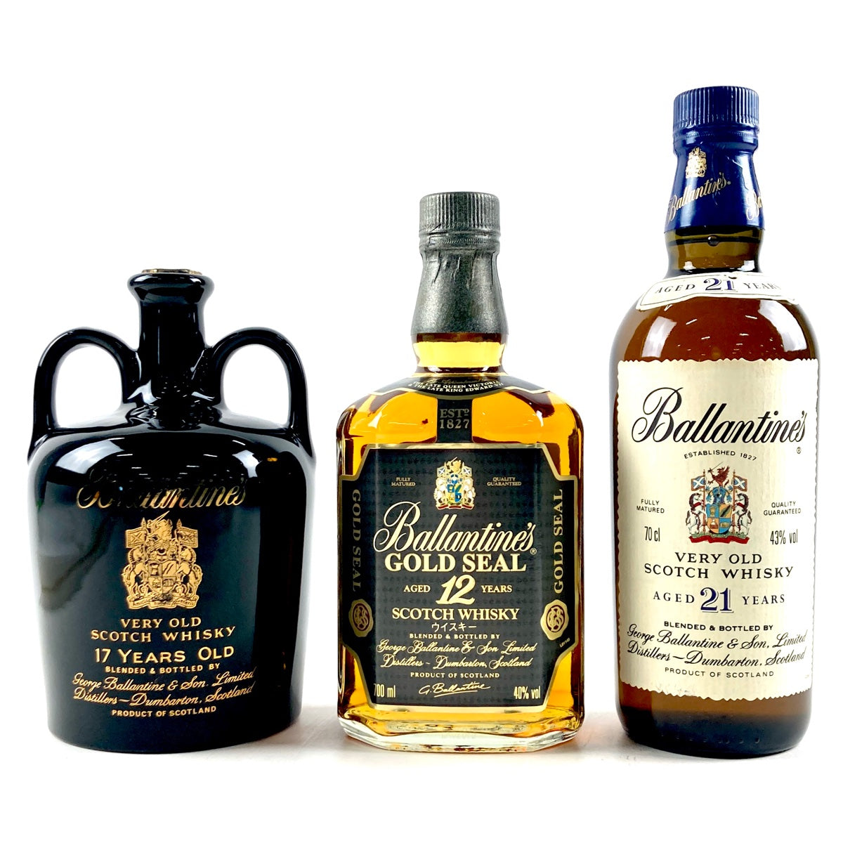 バイセル公式】バランタイン Ballantines 17年 陶器 黒 12年 ゴールドシール 21年 ベリーオールド 旧ボトル スコッチ 700ml  ウイスキー セット 【古酒】 - バイセルブランシェ