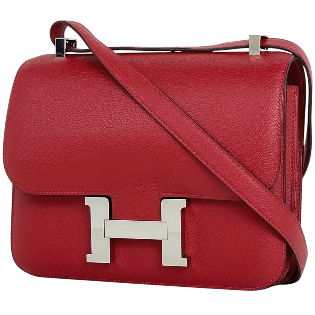 エルメス コンスタンス3 23 ハンドバッグ Hロゴ ショルダーバッグ レザー ルージュカザック レディース 【中古】brbag