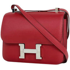 エルメス コンスタンス3 23 ハンドバッグ Hロゴ ショルダーバッグ レザー ルージュカザック レディース 【中古】brbag