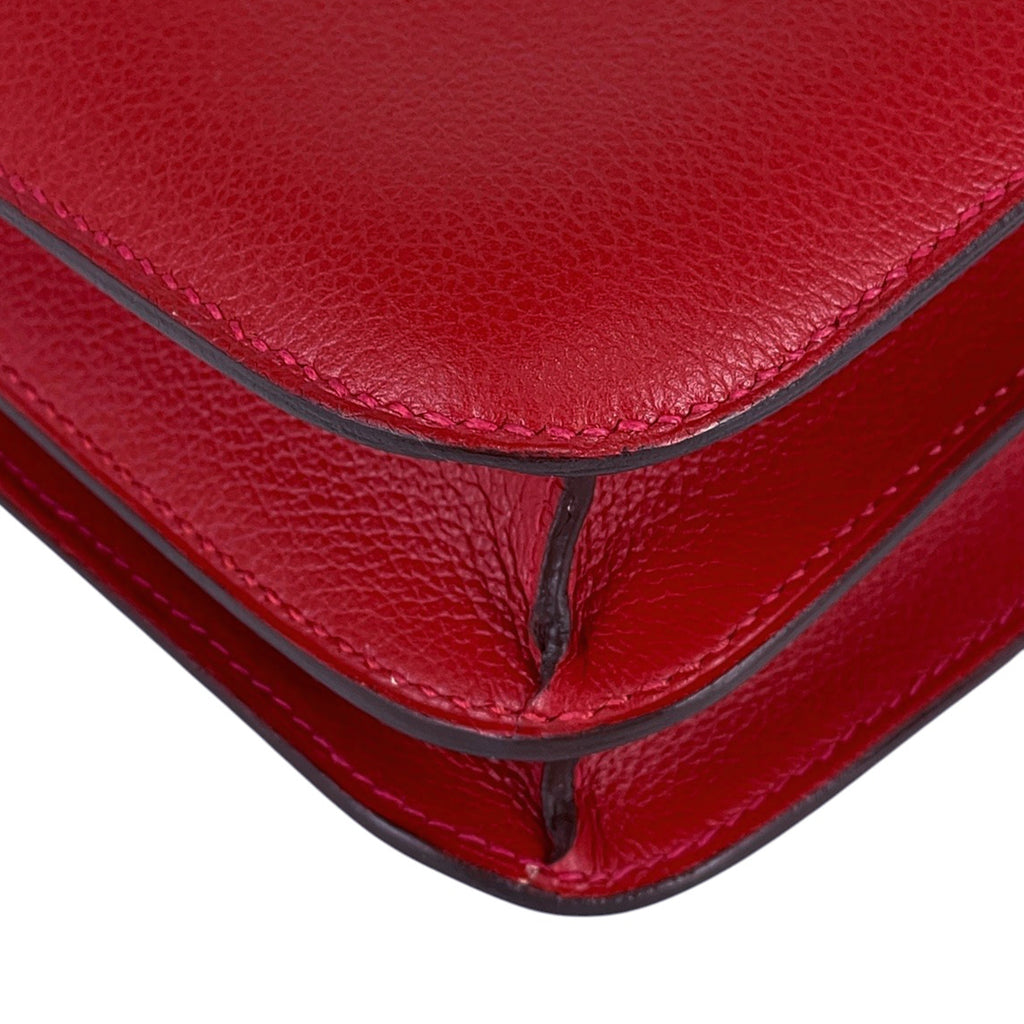 エルメス コンスタンス3 23 ハンドバッグ Hロゴ ショルダーバッグ レザー ルージュカザック レディース 【中古】brbag
