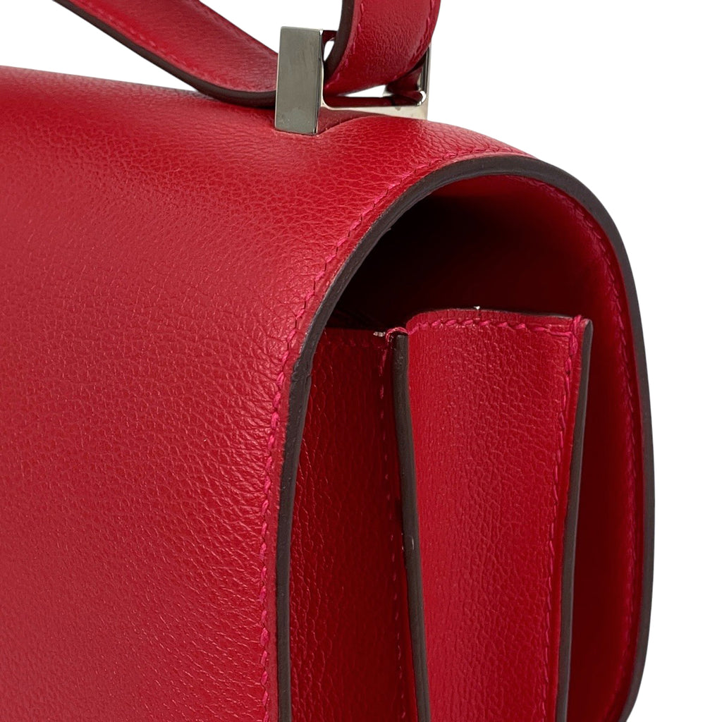 エルメス コンスタンス3 23 ハンドバッグ Hロゴ ショルダーバッグ レザー ルージュカザック レディース 【中古】brbag
