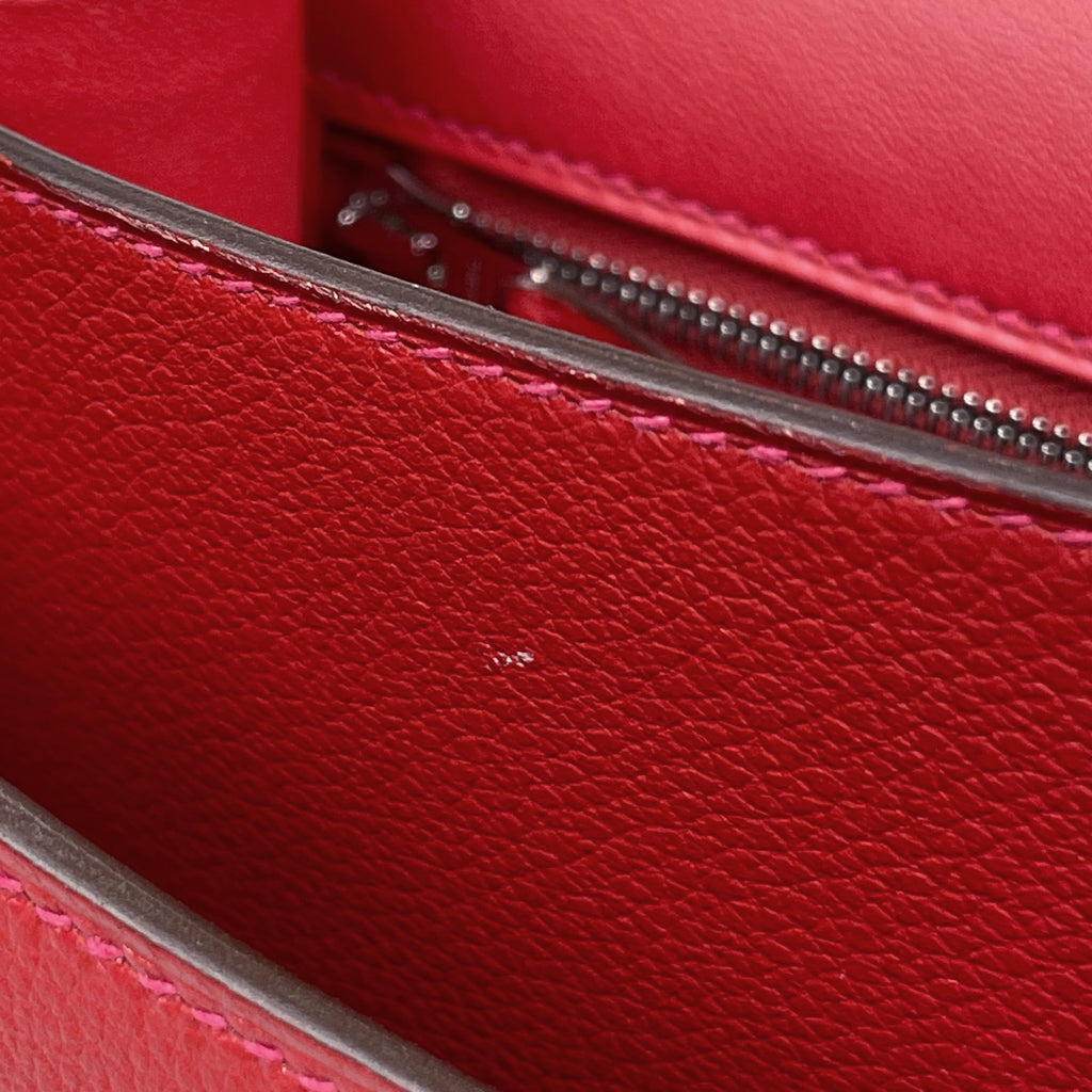 エルメス コンスタンス3 23 ハンドバッグ Hロゴ ショルダーバッグ レザー ルージュカザック レディース 【中古】brbag