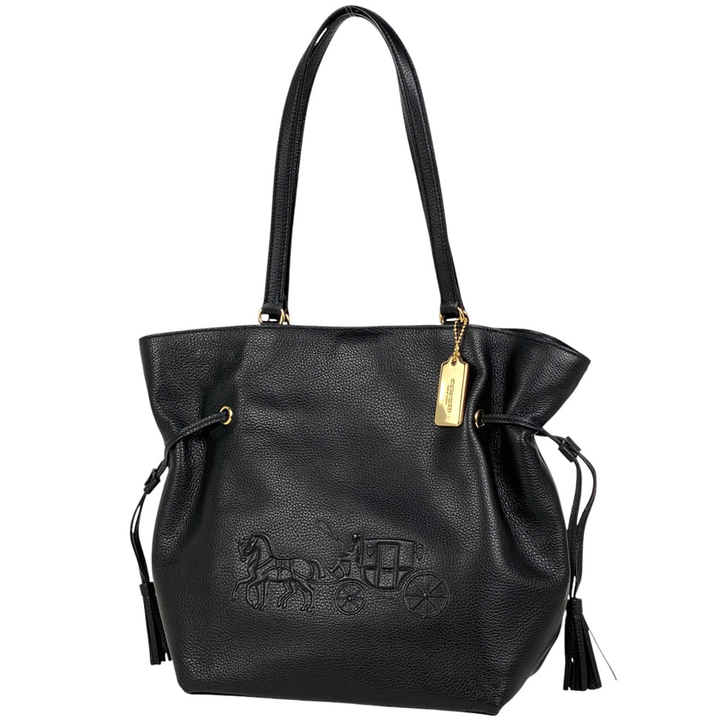 コーチ アンディ トートバッグ ホースアンドキャリッジ トートバッグ レザー ブラック CA200 レディース 【中古】brbag