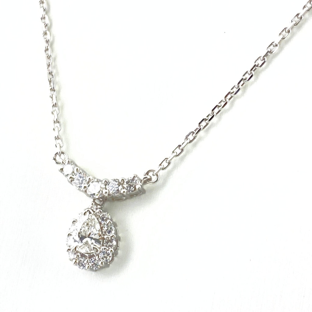 ダイヤモンド デザインネックレス プラチナ ペンダント メレダイヤ ネックレス Pt850 ダイヤモンド レディース 【中古】nbjwl