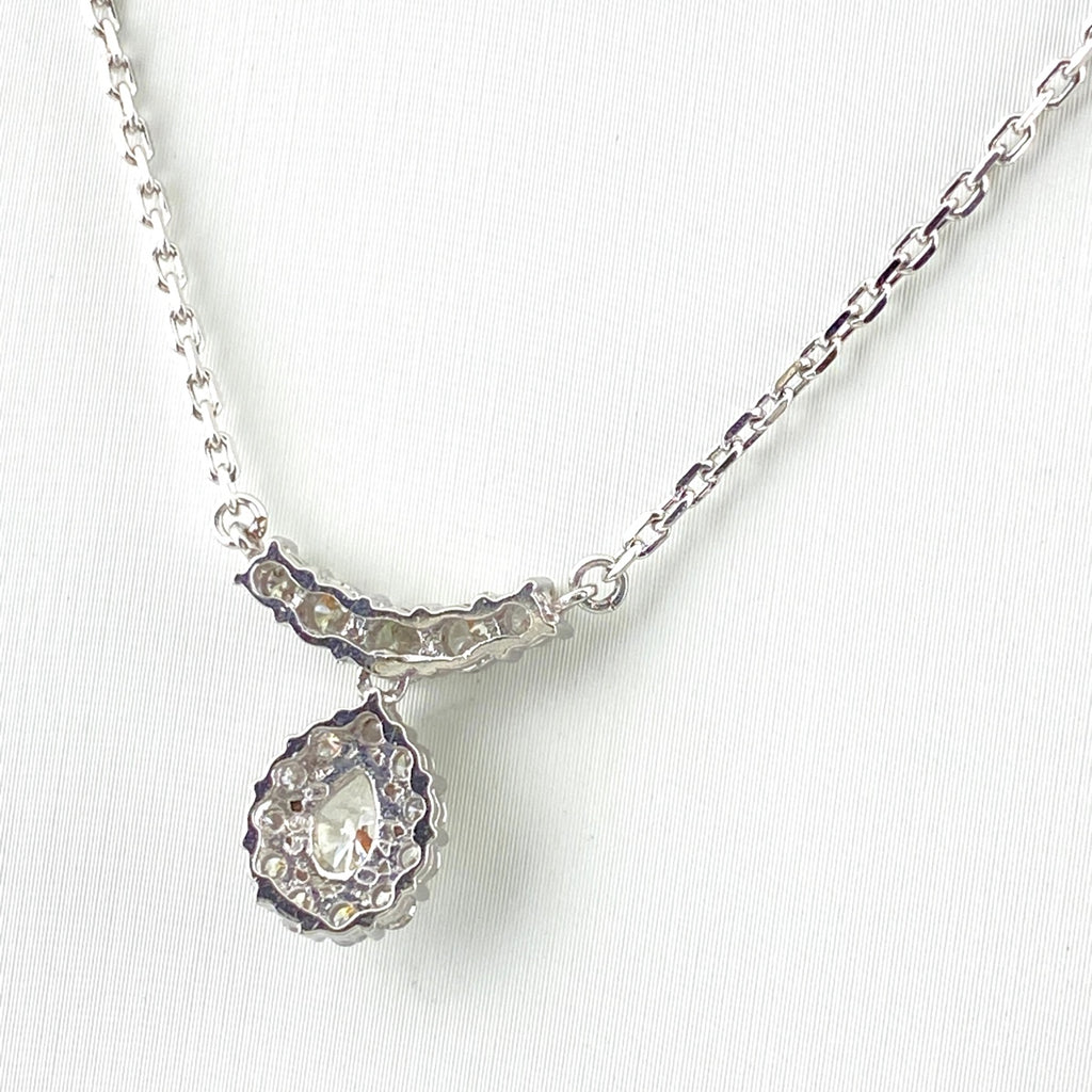 ダイヤモンド デザインネックレス プラチナ ペンダント メレダイヤ ネックレス Pt850 ダイヤモンド レディース 【中古】nbjwl