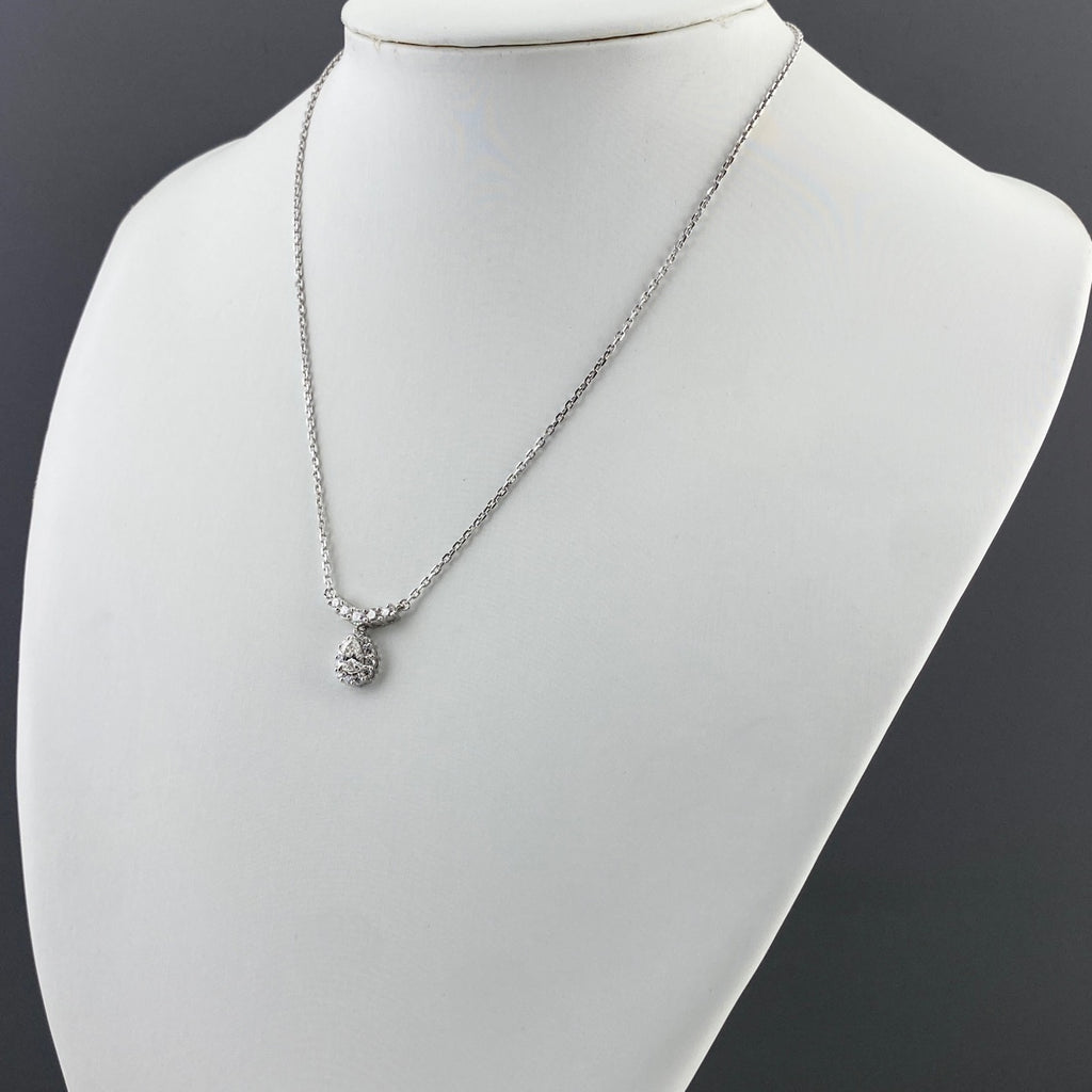 ダイヤモンド デザインネックレス プラチナ ペンダント メレダイヤ ネックレス Pt850 ダイヤモンド レディース 【中古】nbjwl