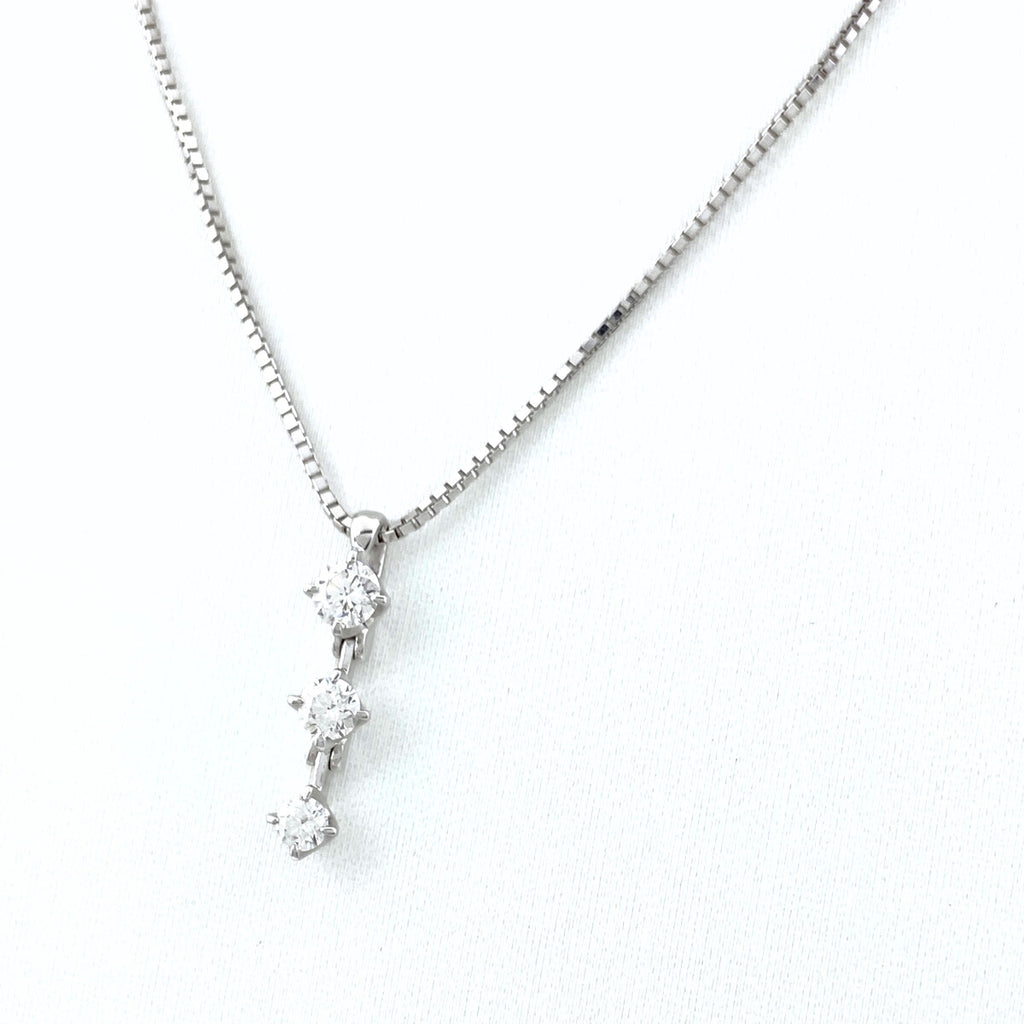タサキ メレダイヤ デザインネックレス WG ホワイトゴールド ペンダント ネックレス K18 WG ダイヤモンド レディース 【中古】brjwl