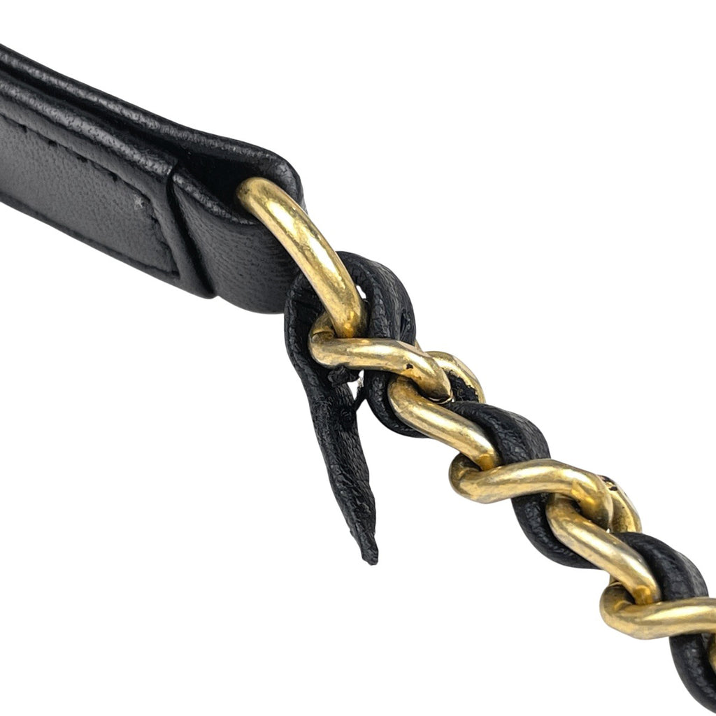 シャネル ココマーク チェーン ショルダーバッグ ミニ マトラッセ ショルダーバッグ キャビアスキン ベージュ ブラック レディース 【中古】brbag