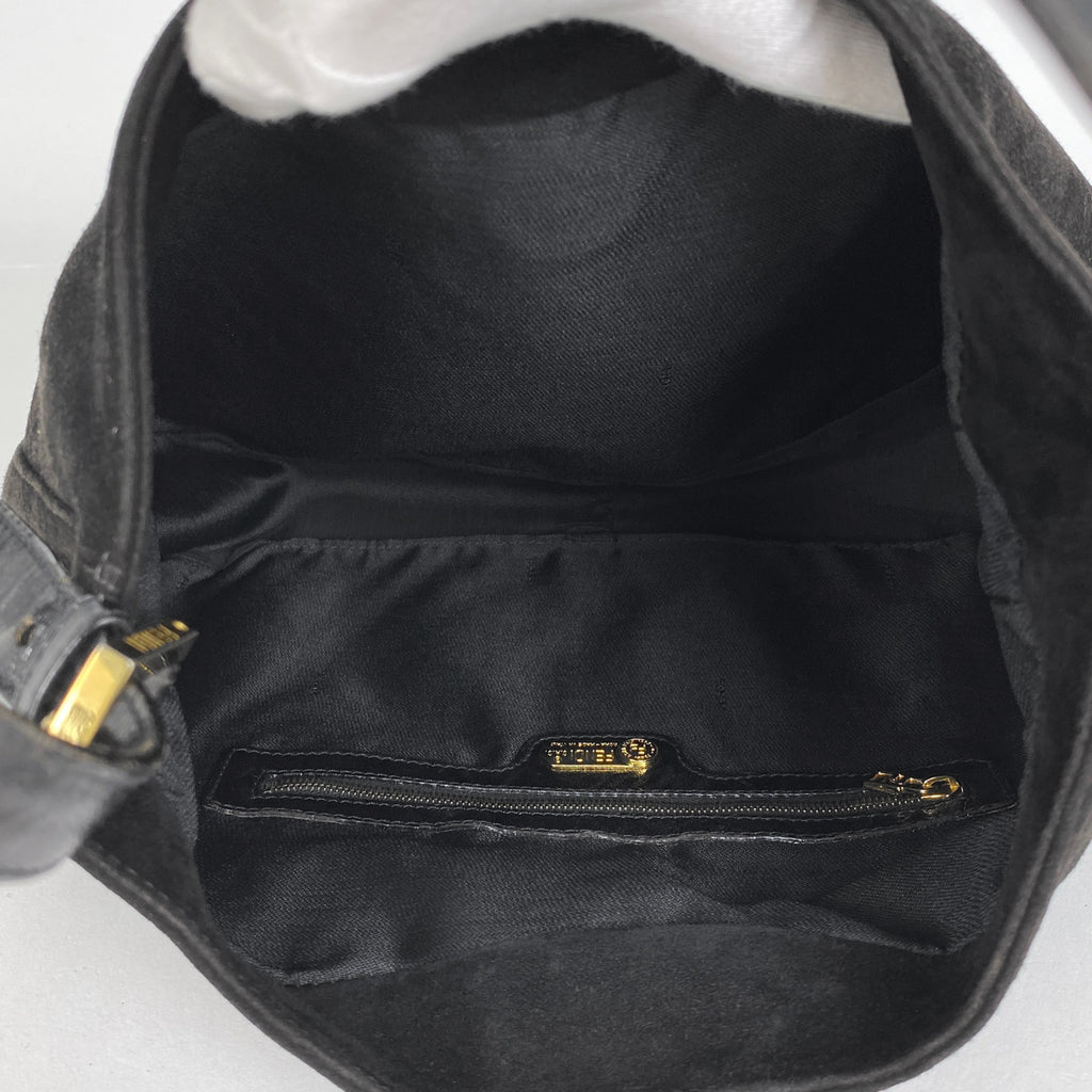 フェンディ ロゴ ショルダーバッグ ワンショルダー ショルダーバッグ スエード ブラック レディース 【中古】brbag