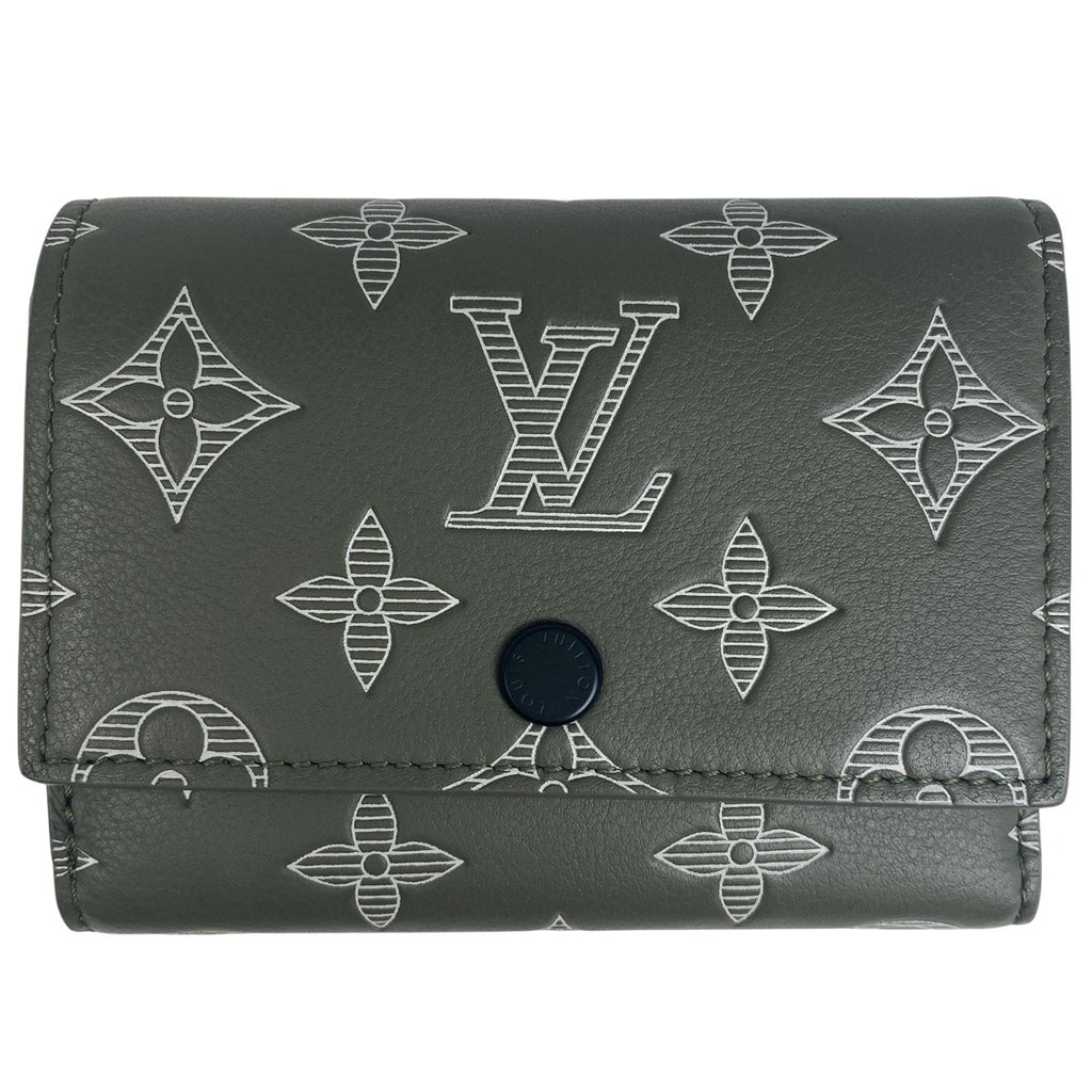 ルイ・ヴィトン ヴィクターウォレット モノグラムシャドウ 三つ折り財布 レザー オリーブグリーン M13216 レディース 【中古】brbag