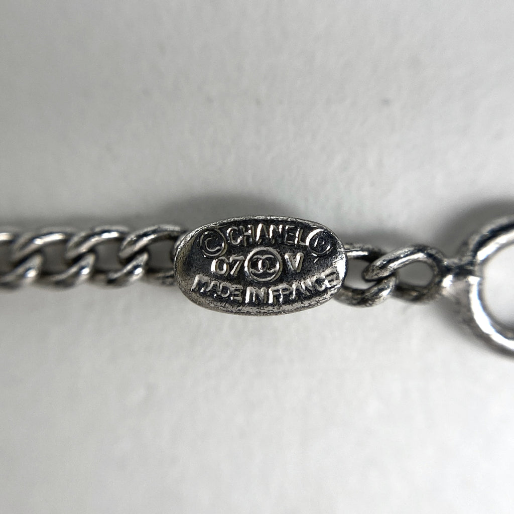 シャネル ココマーク ネックレス CC ネックレス シルバーメッキ シルバー ブラック レディース 【中古】bracc