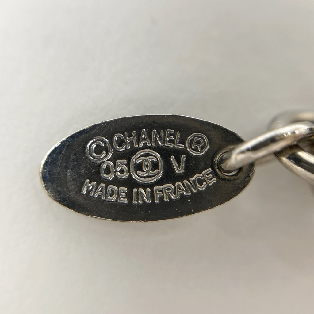 シャネル ココマーク ラインストーン ネックレス CCマーク ネックレス シルバーメッキ シルバー レディース 【中古】bracc