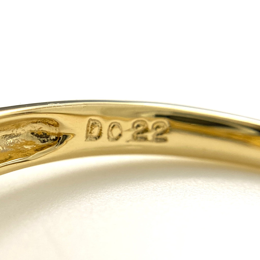 メレダイヤ デザインリング YG イエローゴールド 指輪 リング 12号 K18 ダイヤモンド レディース 【中古】nbjwl