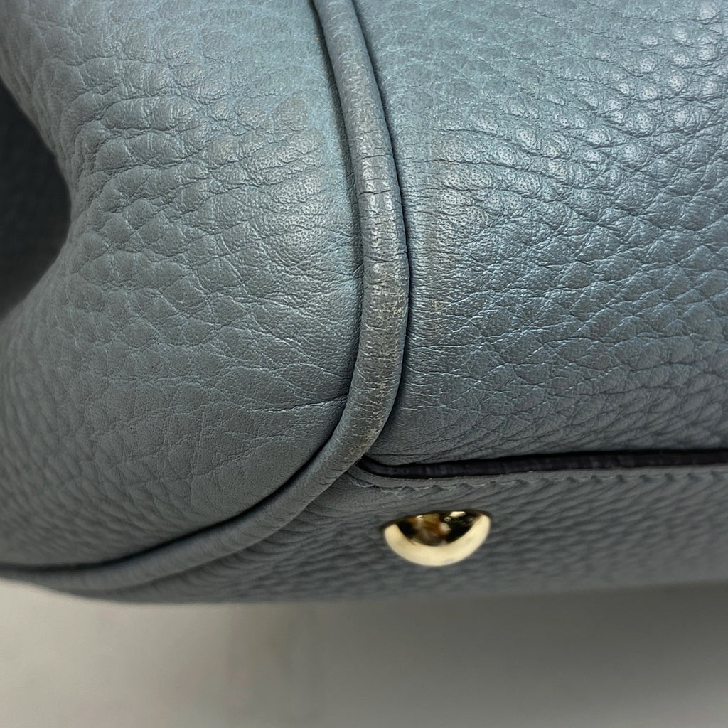 グッチ バンブー ショッパー ミディアム ハンドバッグ 2WAY ショルダーバッグ ハンドバッグ レザー ライトブルー 323660 レディース 【中古】brbag