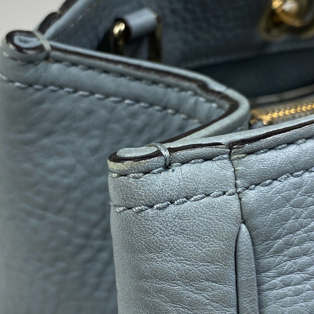 グッチ バンブー ショッパー ミディアム ハンドバッグ 2WAY ショルダーバッグ ハンドバッグ レザー ライトブルー 323660 レディース 【中古】brbag