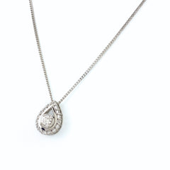 ダイヤモンド デザインネックレス プラチナ ペンダント メレダイヤ ネックレス Pt900 Pt850 ダイヤモンド レディース 【中古】nbjwl