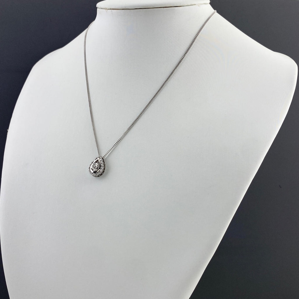 ダイヤモンド デザインネックレス プラチナ ペンダント メレダイヤ ネックレス Pt900 Pt850 ダイヤモンド レディース 【中古】nbjwl
